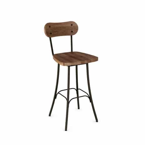 Bean stool with wood seat and back